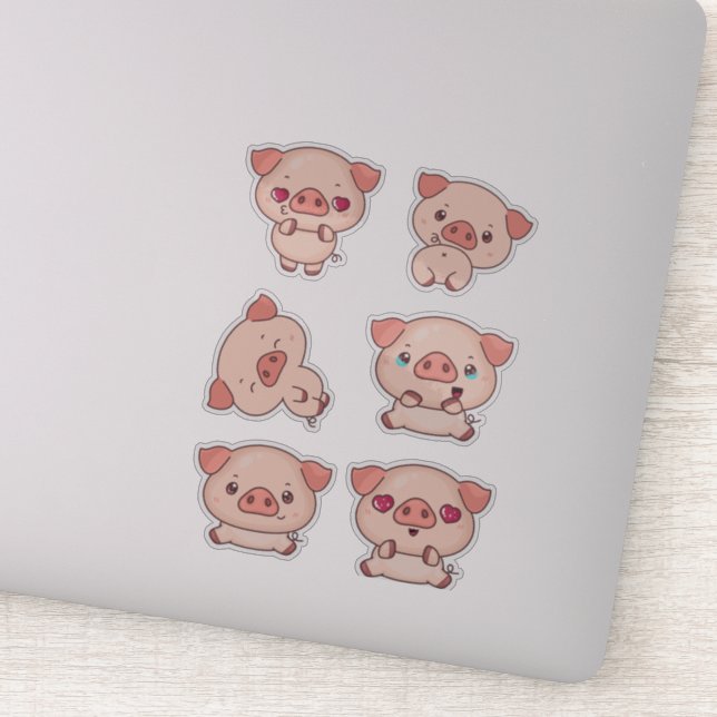 Charming Piggy for Kids and Craft Lovers Sticker (Detail)