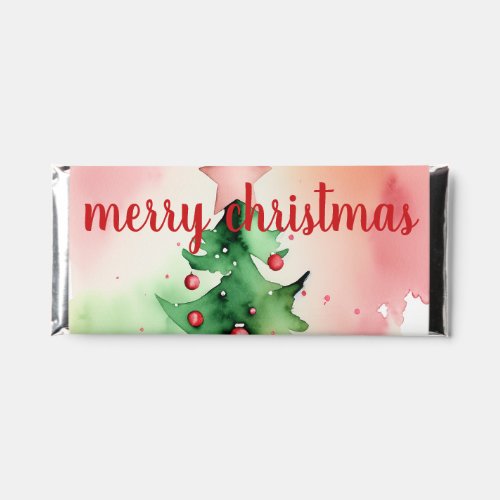 Charming Pine Tree  Red Ornaments Holiday Hershey Bar Favors