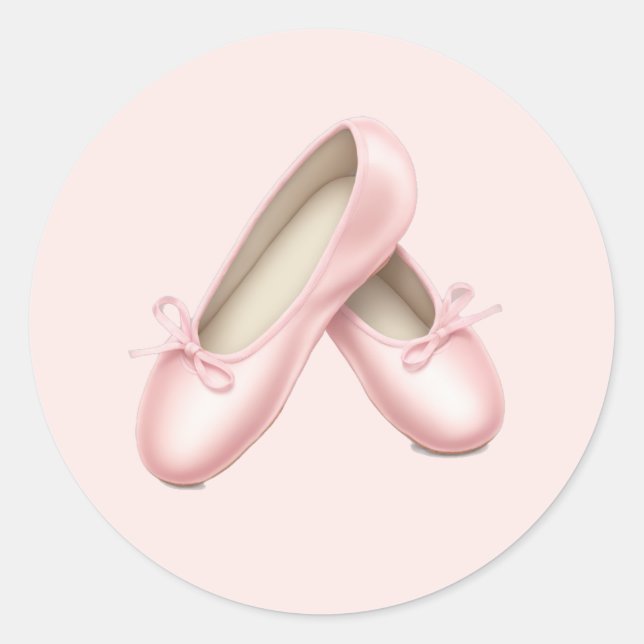 Charming Pink Ballet Flats Emoji  Classic Round Sticker (Front)