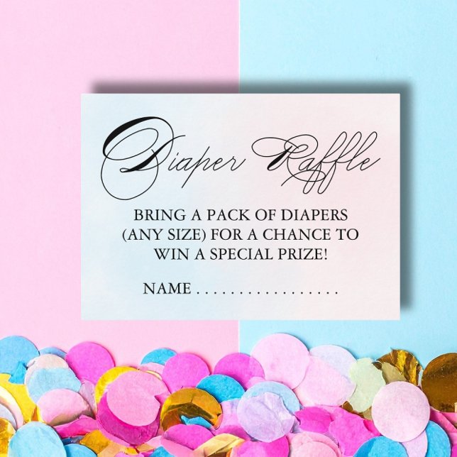 Charming Pink Blue Baby Outfit Diaper Raffle Enclosure Card (Creator Uploaded)