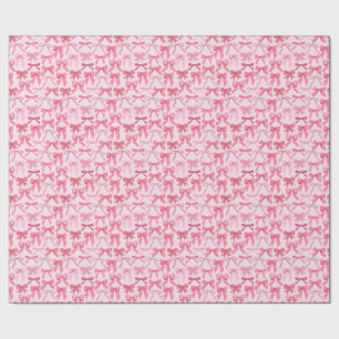 charming pink bow pattern wrapping paper