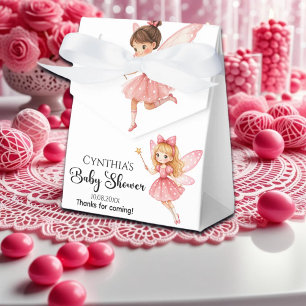 Charming Pink Fairies Woodland Baby Shower Favor Boxes