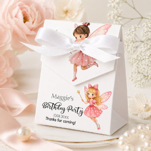 Charming Pink Fairies Woodland Birthday Party Favor Boxes