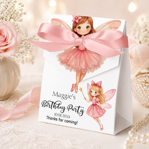 Charming Pink Fairies Woodland Birthday Party Favor Boxes