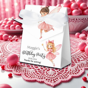 Charming Pink Fairies Woodland Birthday Party Favor Boxes