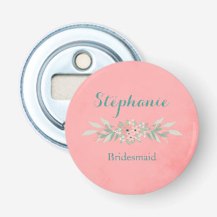 Charming Pink Floral Bridesmaid Bottle Opener