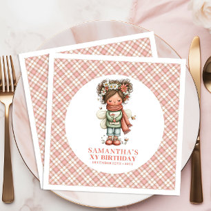 Charming Pink Floral Fairy 4th Birthday Party   Paper Dinner Napkins