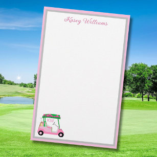 Charming Pink Golf Theme Personalized Stationery