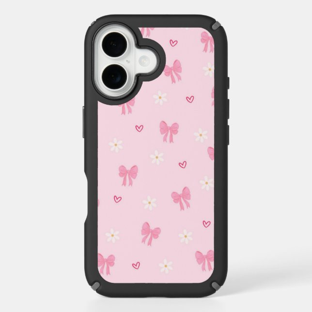 charming pink ribbon and flower phone case (Front)