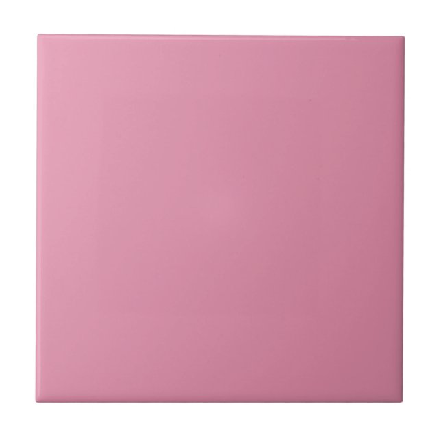Charming Pink Solid Color Ceramic Tile (Front)