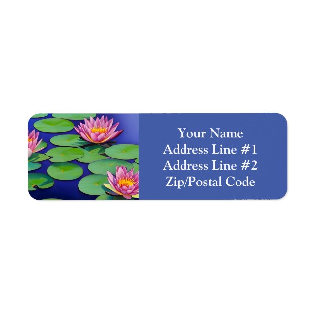 Charming Pink Water Lilies Label (Front)