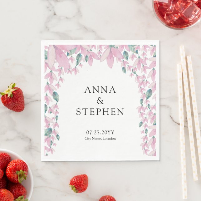 Charming Pink Wisteria Napkins (Insitu)