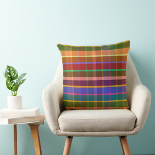 Charming Plaid FC Throw Pillow