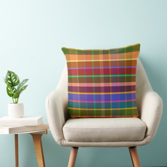 Charming Plaid FC Throw Pillow (Chair)