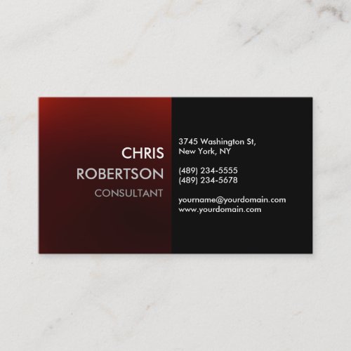 Charming Plain Black Red Attractive Business Card