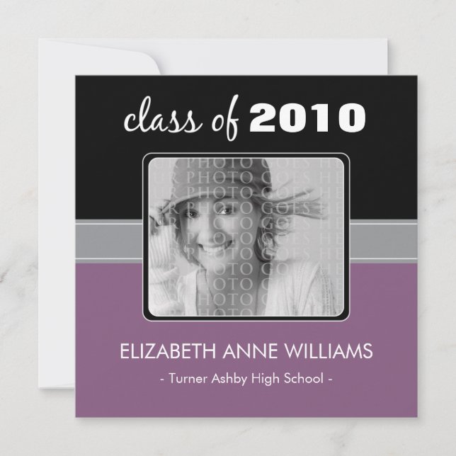 Charming Plum Custom Graduation Announcement (Front)