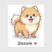 Charming Pomeranian, Playful Kawaii Render, Small