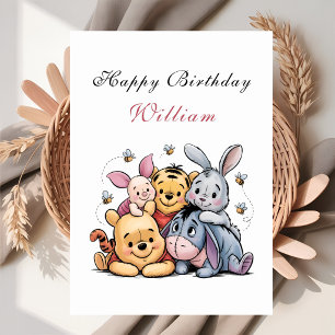 Charming Pooh & Friends Birthday Card