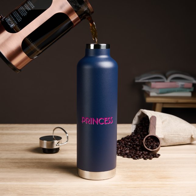 Charming Princess Navy Hydration Crafted Drinkware Water Bottle (Coffee (Rotated))