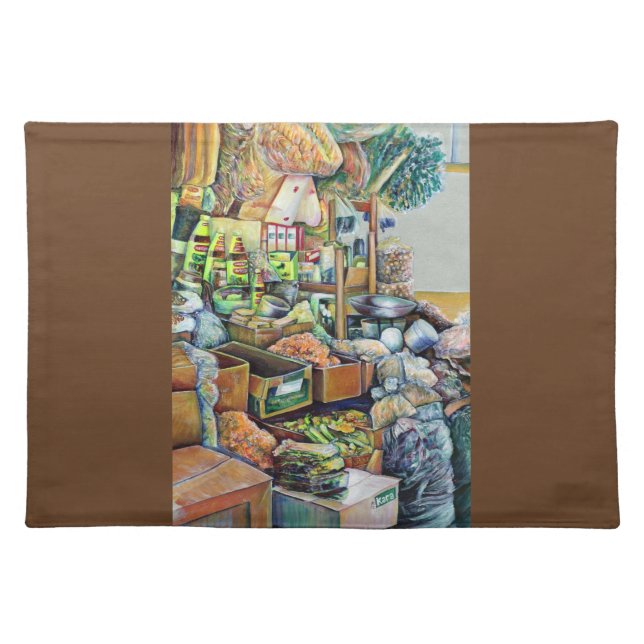 Charming Promises of a Fine Tekka Centre Singapore Cloth Placemat (Front)