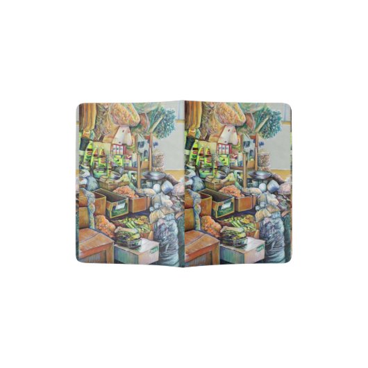 Charming Promises of a Fine Tekka Centre Singapore Passport Holder (Opened)