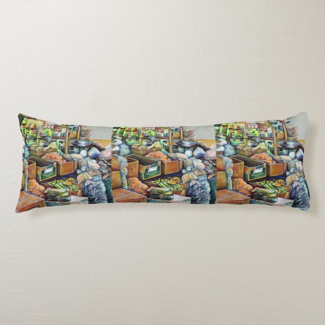 Charming Promises of fine Tekka Centre, Singapore Body Pillow (Front)