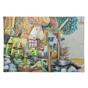 Charming Promises of fine Tekka Centre, Singapore Cloth Placemat