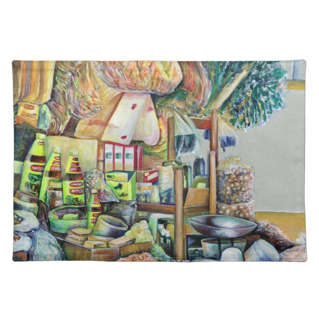 Charming Promises of fine Tekka Centre, Singapore Cloth Placemat (Front)