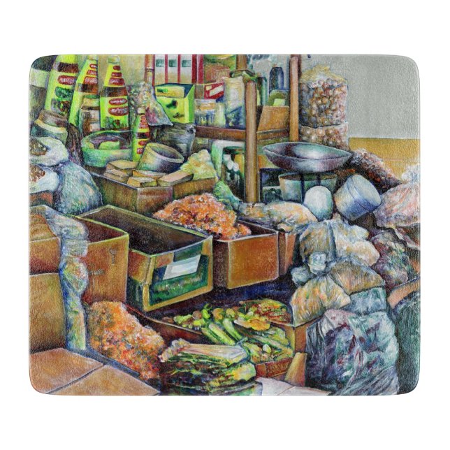 Charming Promises of fine Tekka Centre, Singapore Cutting Board (Front)