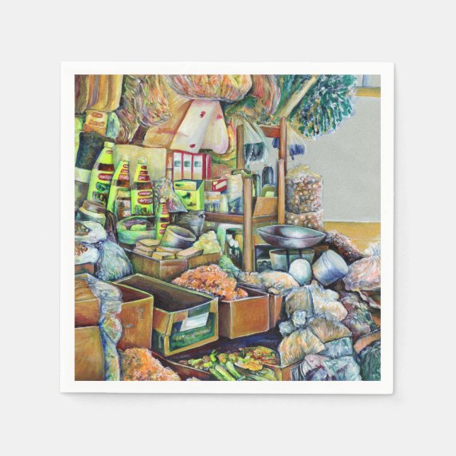 Charming Promises of fine Tekka Centre, Singapore Paper Napkins (Front)