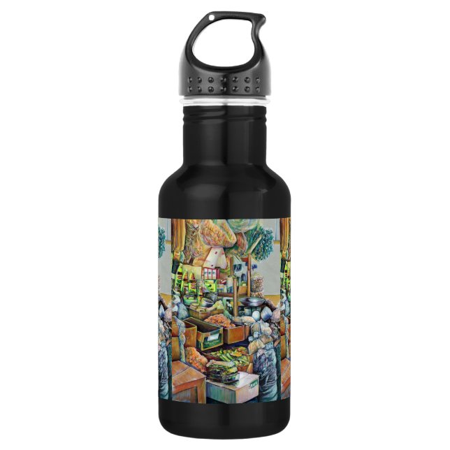 Charming Promises of fine Tekka Centre, Singapore Stainless Steel Water Bottle (Front)