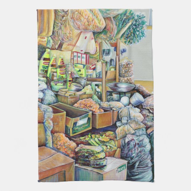 Charming Promises of the Fine Tekka Centre, Singap Kitchen Towel (Vertical)