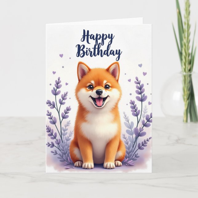 Charming Pup Birthday Card (Front)