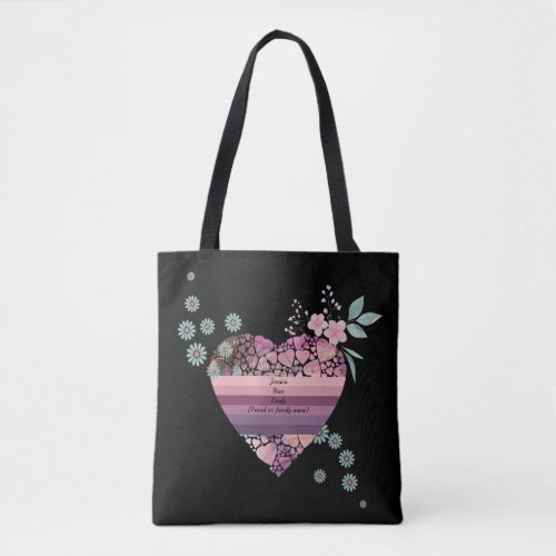 Charming purple and pink heart gift for loved ones tote bag