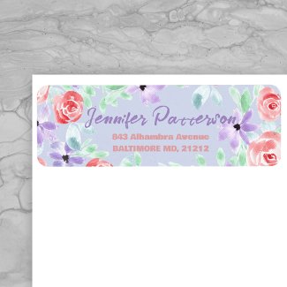 Charming Purple Lavender Red Return Address