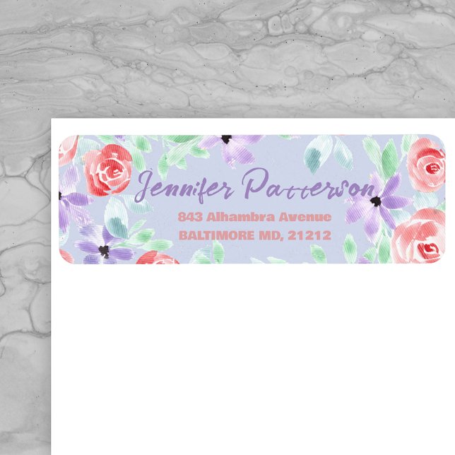 Charming Purple Lavender Red Return Address Label (Creator Uploaded)