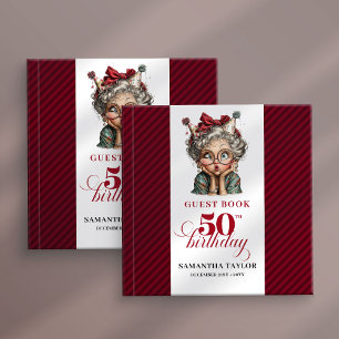 Charming quirky 50th birthday lady guest book