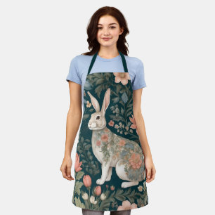 Charming Rabbit William Morris Inspired Floral Apron