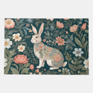 Charming Rabbit William Morris Inspired Floral Doormat