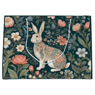 Charming Rabbit William Morris Inspired Floral Large Gift Bag