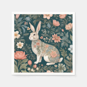 Charming Rabbit William Morris Inspired Floral Napkins