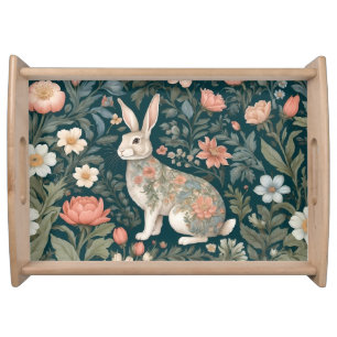 Charming Rabbit William Morris Inspired Floral Serving Tray