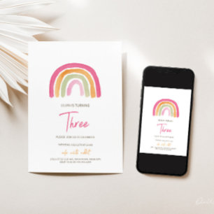 Charming Rainbow Birthday Invitation