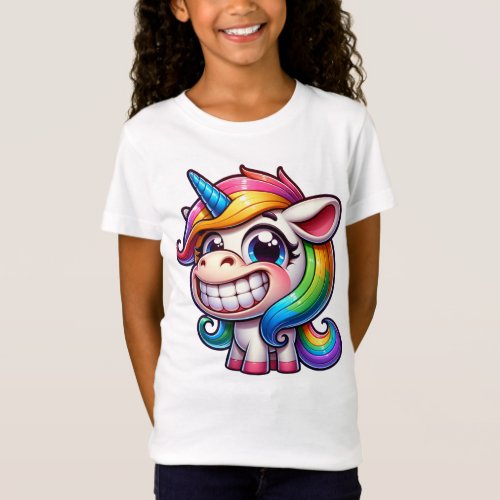 Charming Rainbow Unicorn with Vibrant Colors T_Shirt