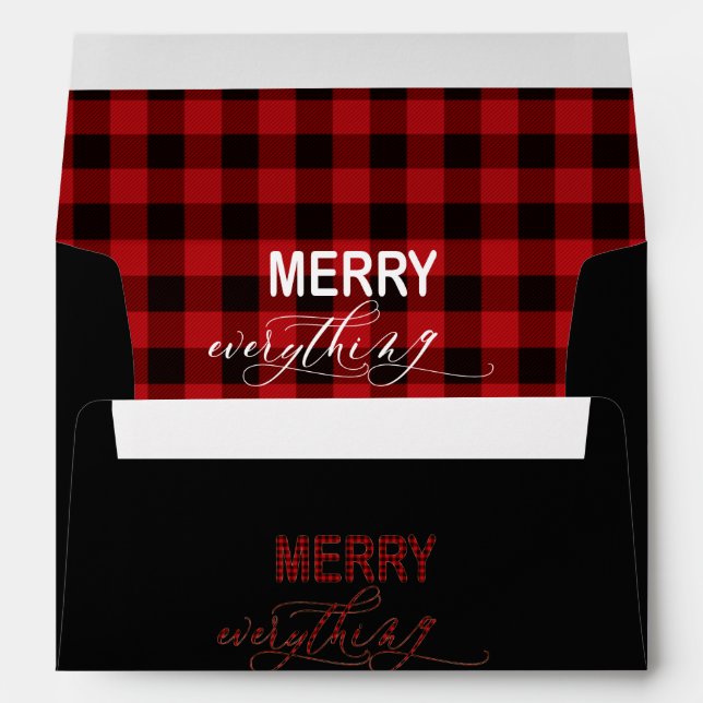 Charming Red Buffalo Holiday MERRY Everything Envelope (Back (Bottom))