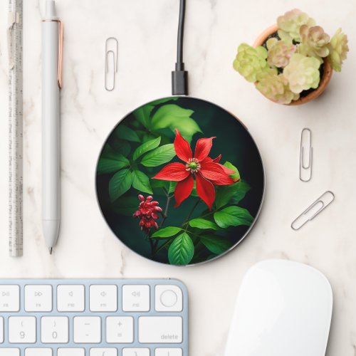 Charming Red Ginseng Blossom Wireless Charger