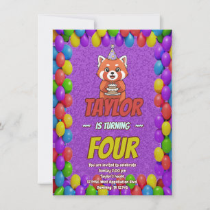 Charming Red Panda Baby Shower Invite