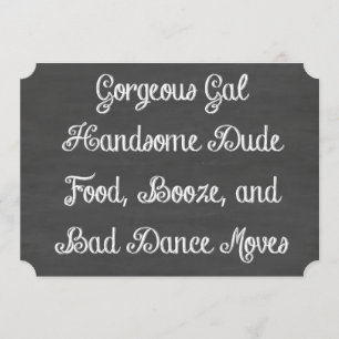 Charming Relaxed Chalkboard Invitation