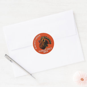 Charming Retro Turkey Trot Race Classic Round Sticker
