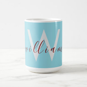 Charming Robin Egg Blue Mug with Custom Name
